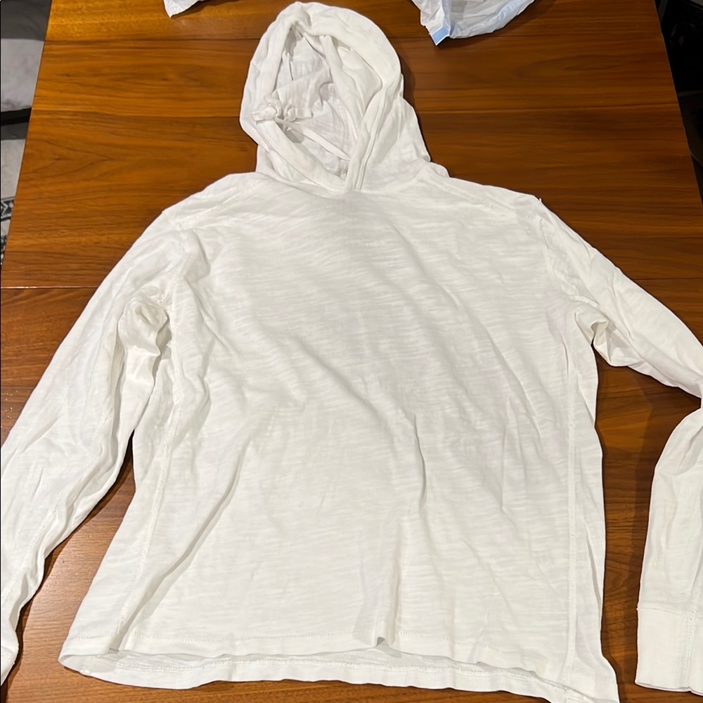 Rag & Bone Men’s XS White Hooded Long Sleeve Shirt